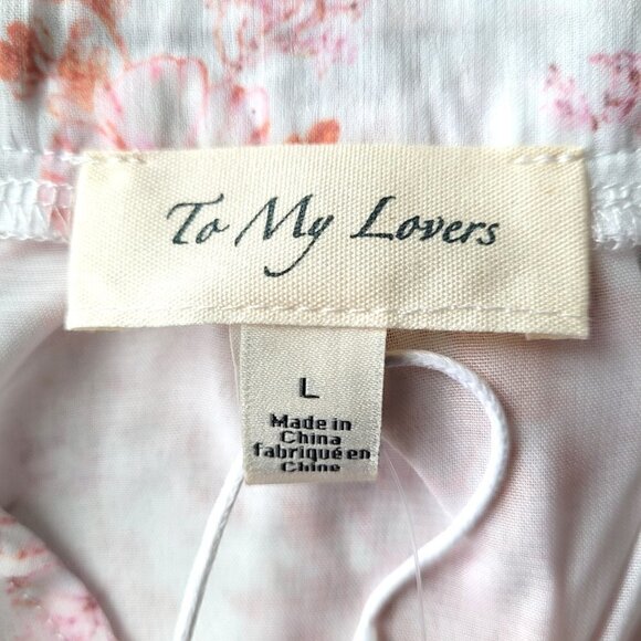 NWT To My Lovers Pink Floral Boho Sheer Puff Sleeves Peasant Top - Picture 11 of 12